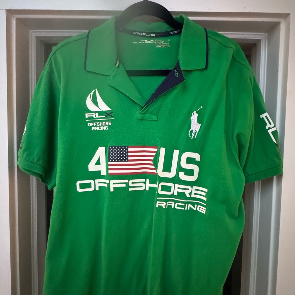 Ralph Lauren Green Polo with Nautical Graphics